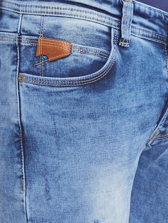 blue light washed ripped denim jeans - 14332047 - Zoom Image - 4