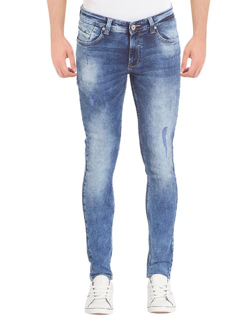 blue heavy washed ripped denim jeans - 14332062 - Standard Image - 1