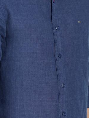 blue linen casual shirt - 14332064 - Standard Image - 4