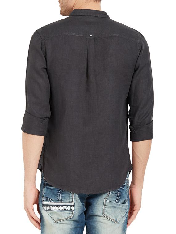 grey linen casual shirt - 14332065 - Zoom Image - 4