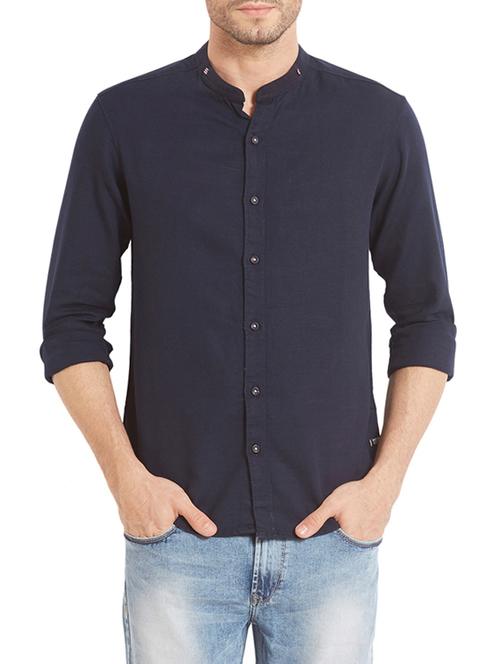 blue cotton casual shirt - 14332069 - Standard Image - 1