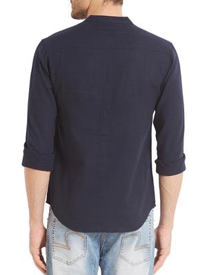 blue cotton casual shirt - 14332069 - Standard Image - 3