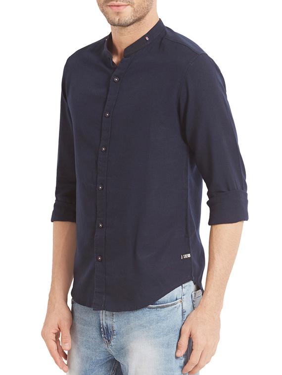blue cotton casual shirt - 14332069 - Zoom Image - 2