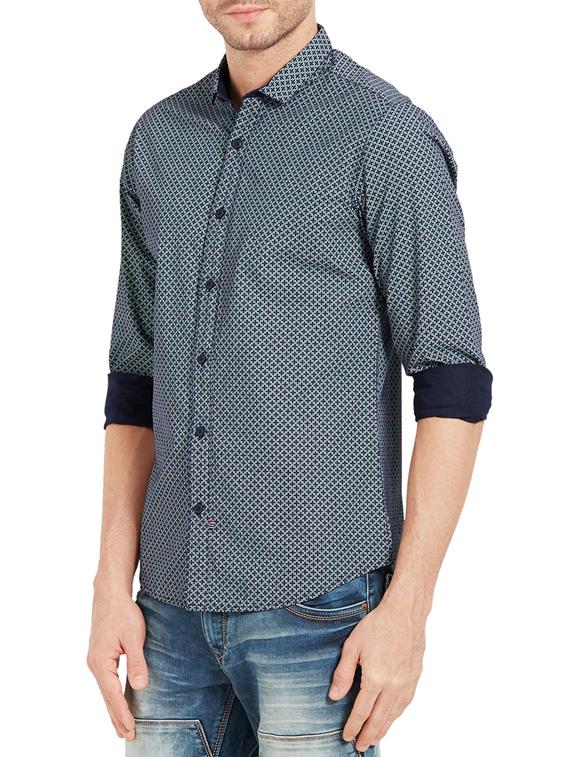 blue cotton casual shirt - 14332089 - Zoom Image - 2