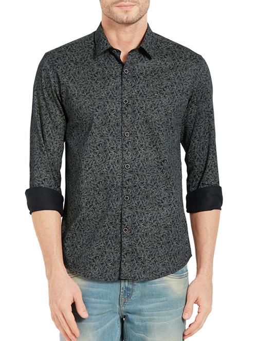 black cotton casual shirt - 14332091 - Standard Image - 1
