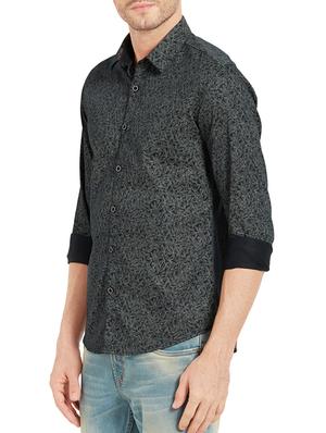 black cotton casual shirt - 14332091 - Standard Image - 2