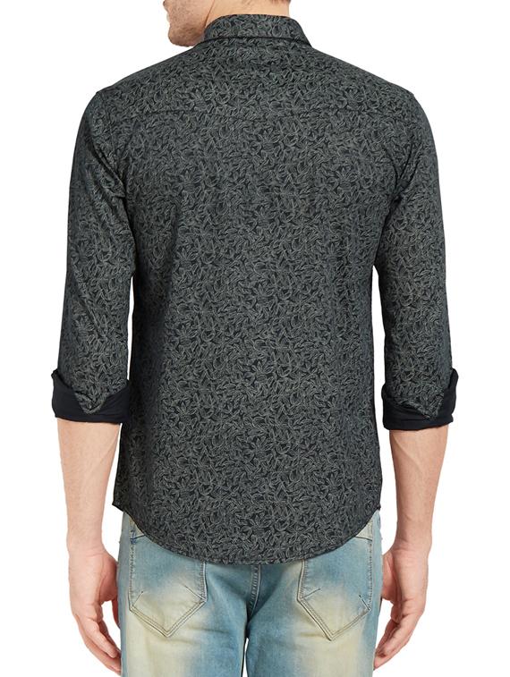 black cotton casual shirt - 14332091 - Zoom Image - 3