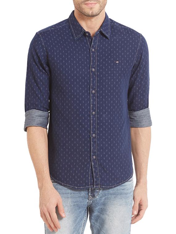 blue denim casual shirt - 14332118 - Zoom Image - 1