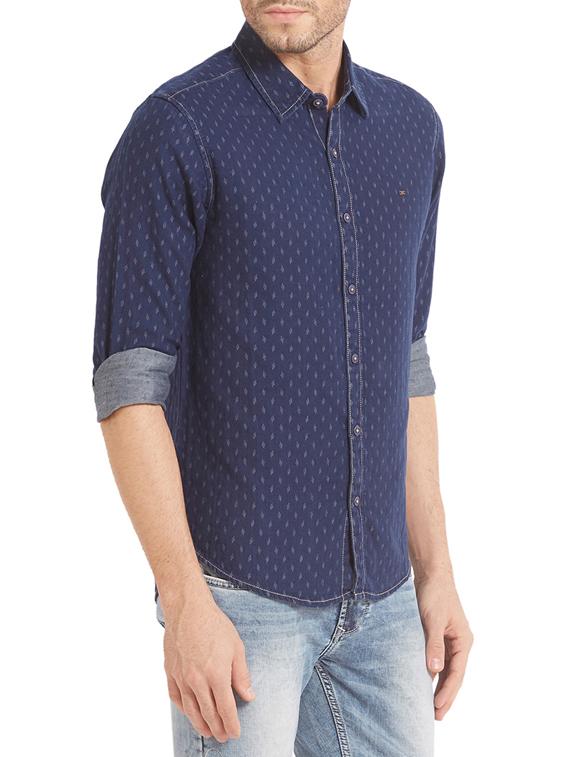 blue denim casual shirt - 14332118 - Zoom Image - 2