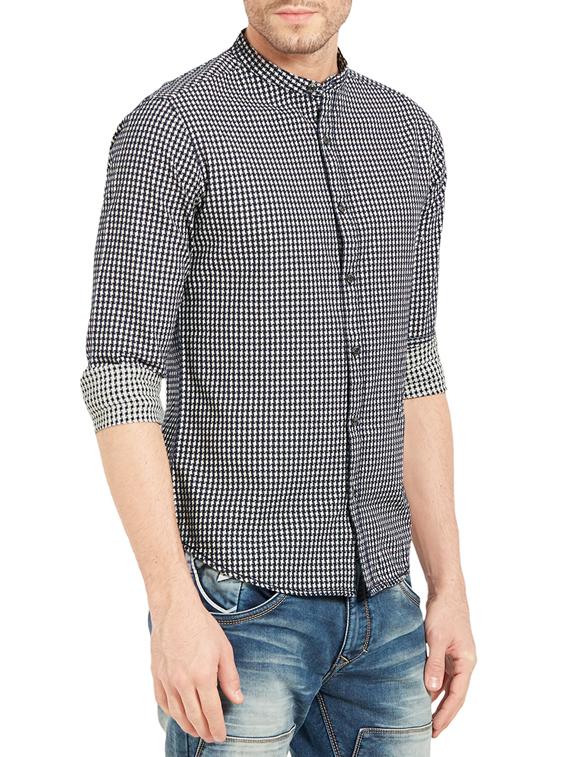 blue cotton casual shirt - 14332122 - Zoom Image - 2