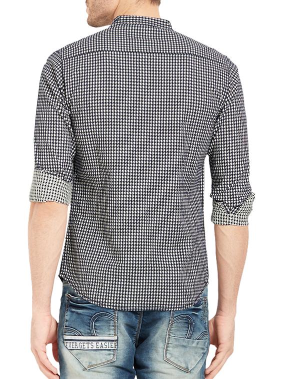 blue cotton casual shirt - 14332122 - Zoom Image - 3