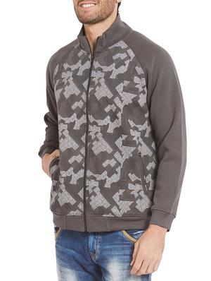 grey cotton casual jacket - 14332233 - Standard Image - 2