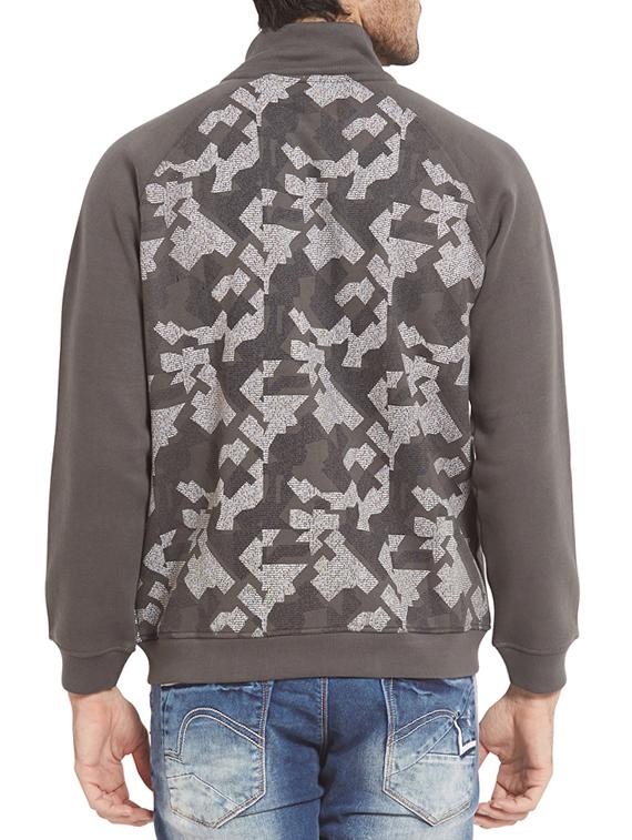 grey cotton casual jacket - 14332233 - Zoom Image - 3