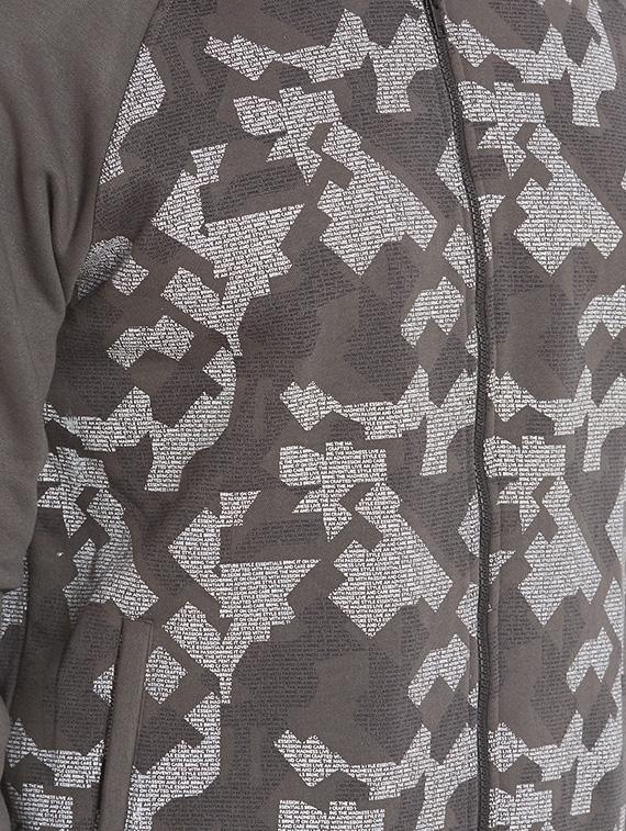 grey cotton casual jacket - 14332233 - Zoom Image - 4