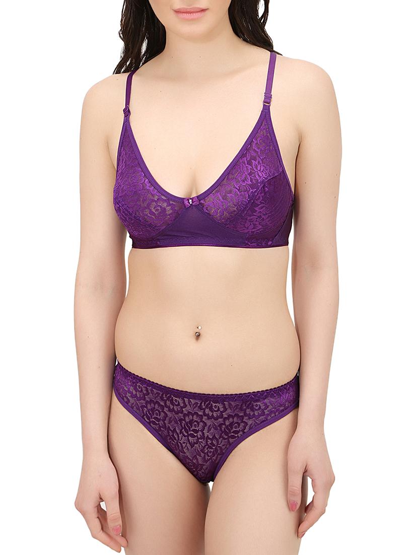 purple cotton bra and panty - 14332441 - Zoom Image - 1