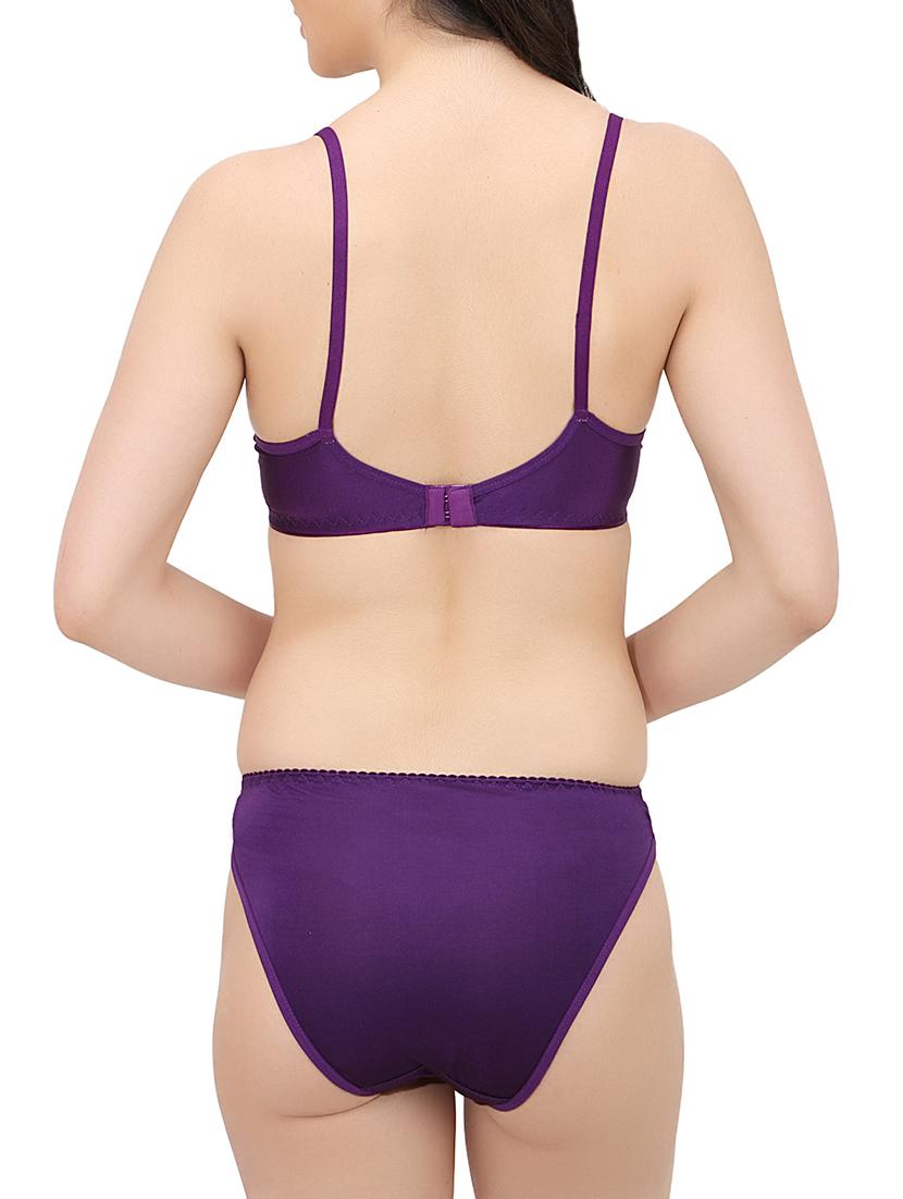purple cotton bra and panty - 14332441 - Zoom Image - 3