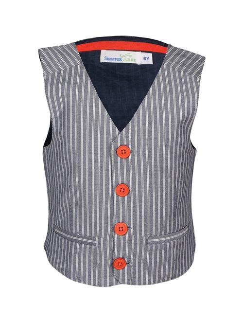 blue cotton waistcoat - 14333860 - Standard Image - 1
