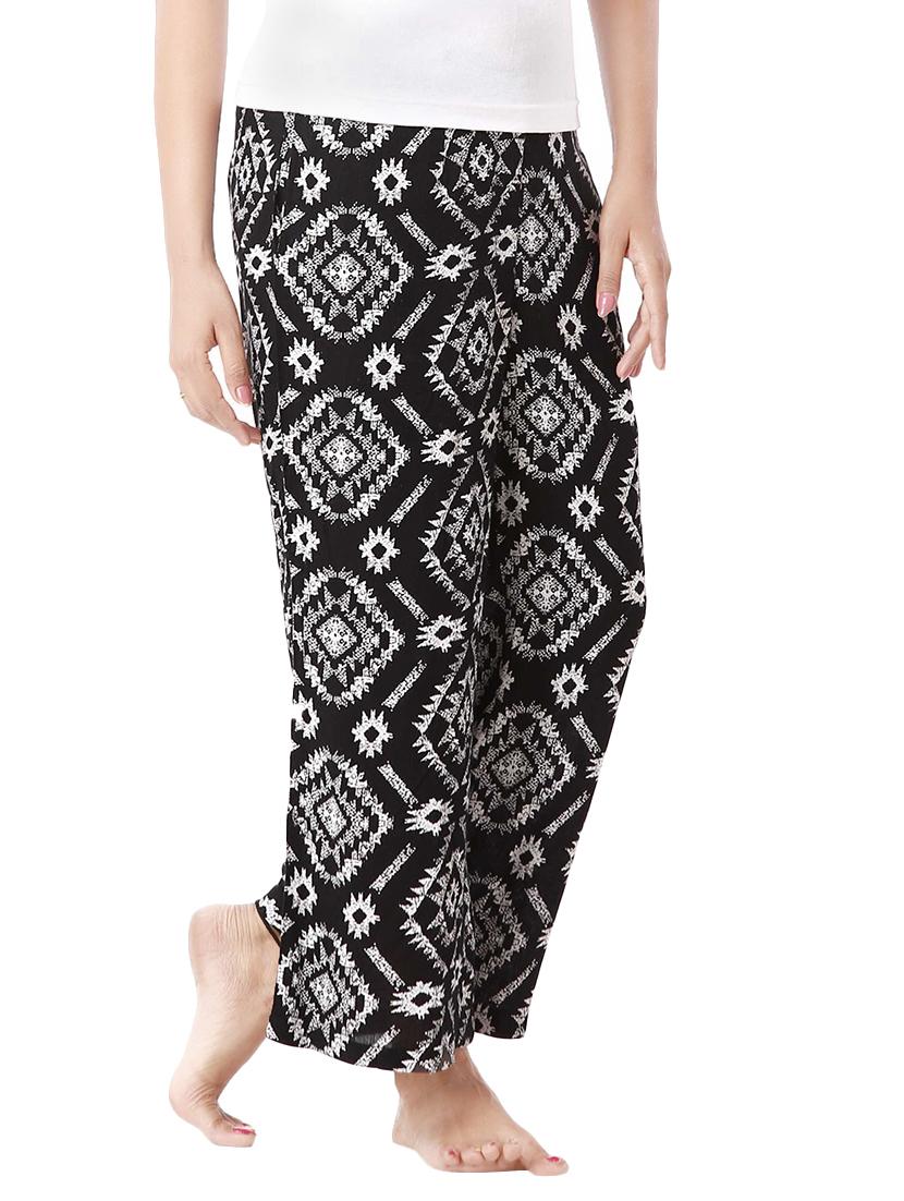 black printed cotton palazzo - 14334078 - Zoom Image - 2