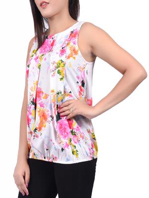 white floral printed blouson top - 14334103 - Standard Image - 2
