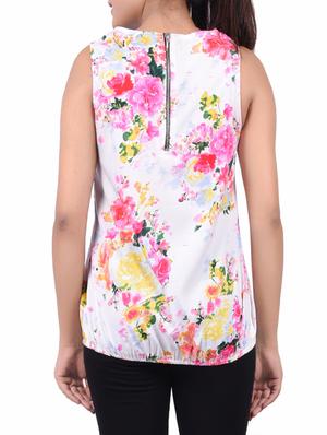 white floral printed blouson top - 14334103 - Standard Image - 3