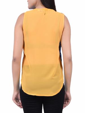 blue cotton asymmetric top - 14334106 - Standard Image - 3