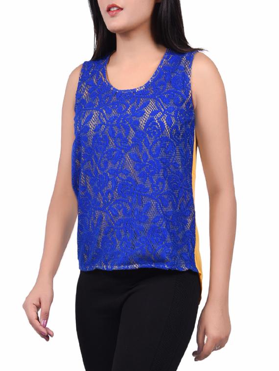 blue cotton asymmetric top - 14334106 - Zoom Image - 2