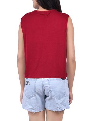 red cotton regular top - 14334109 - Standard Image - 3