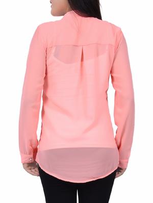 solid pink regular top - 14334116 - Standard Image - 3