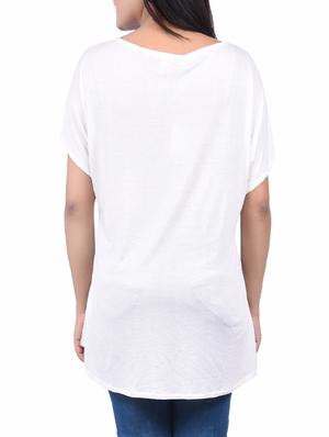 white printed cotton regular top - 14334118 - Standard Image - 3