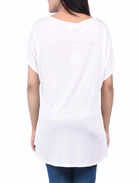 white printed cotton regular top - 14334118 - Zoom Image - 3