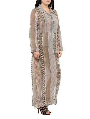 green printed viscose maxi dress - 14334450 - Standard Image - 2