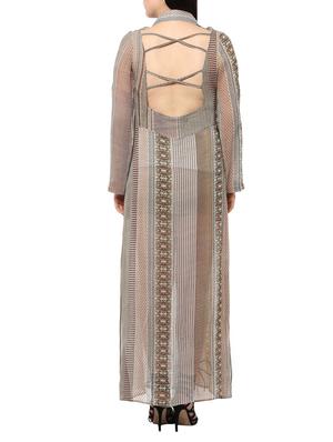 green printed viscose maxi dress - 14334450 - Standard Image - 3