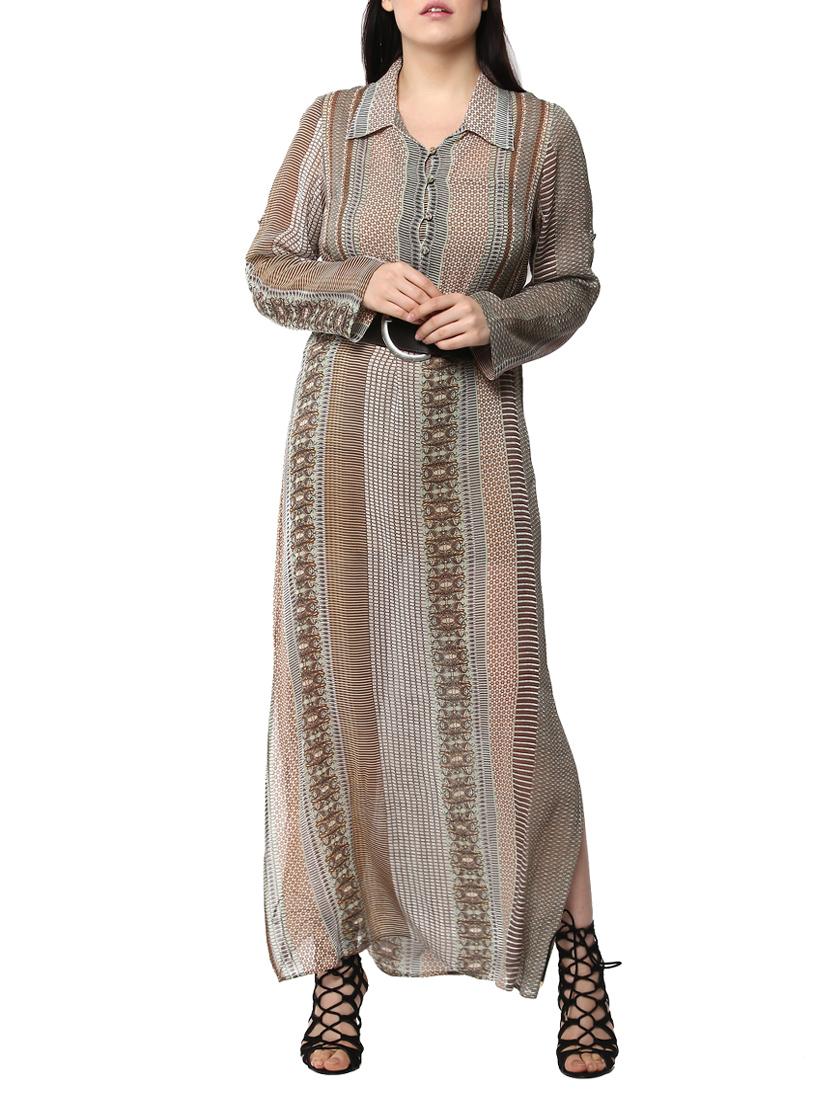 green printed viscose maxi dress - 14334450 - Zoom Image - 1