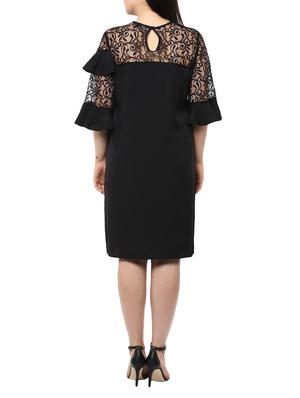 lace panel ruffle detail sheath dress - 14334454 - Standard Image - 4