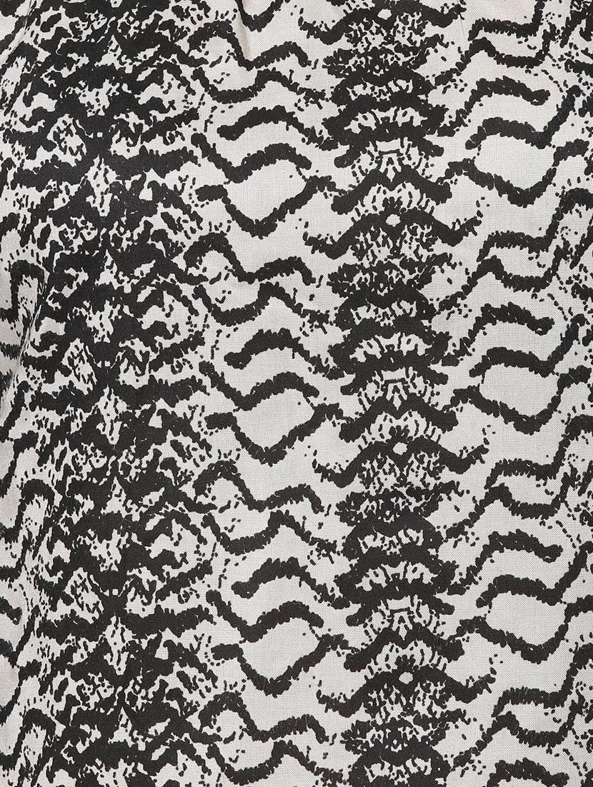white printed viscose a-line dress - 14334479 - Zoom Image - 4