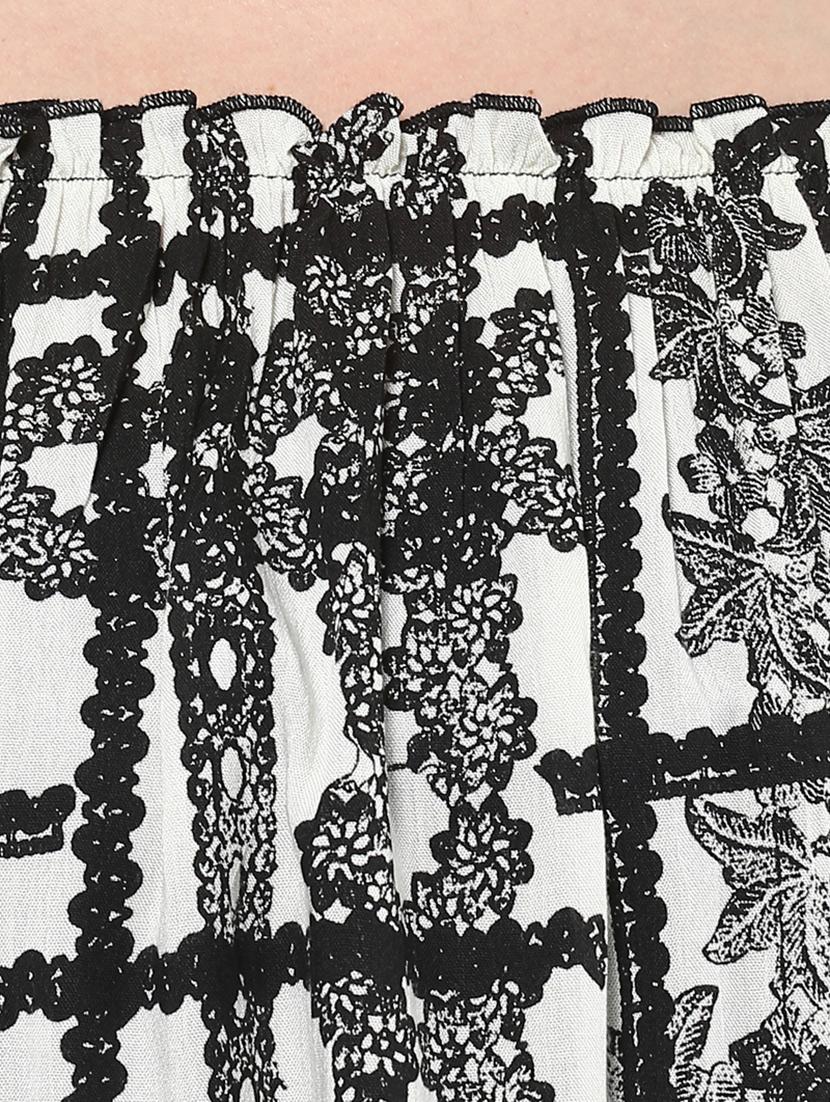 white printed viscose top - 14334488 - Zoom Image - 4