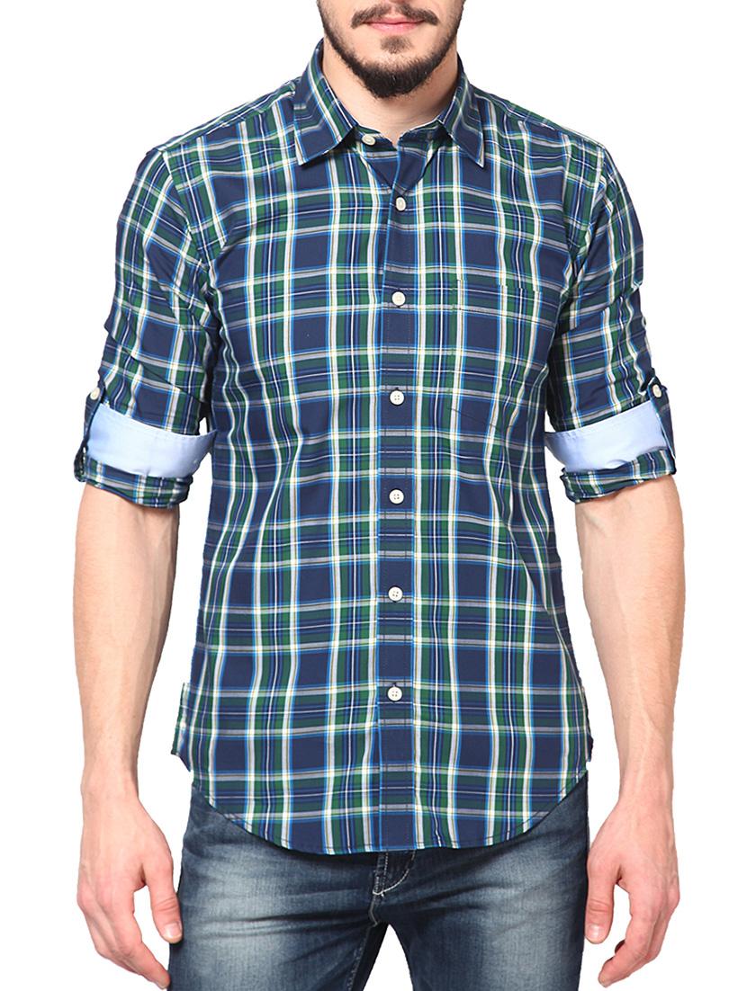 blue cotton casual shirt - 14335162 - Zoom Image - 1