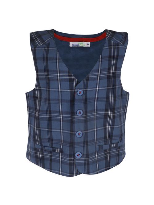 navy blue acrylic waistcoat - 14336019 - Standard Image - 1