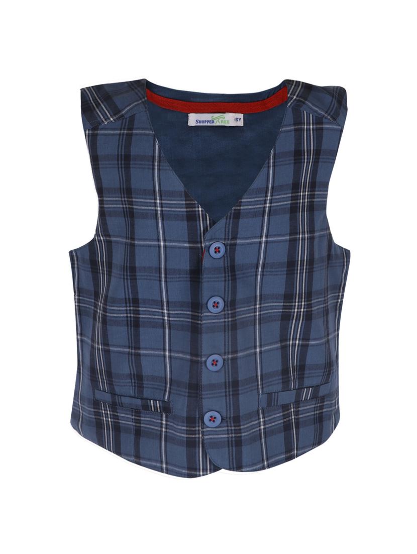 navy blue acrylic waistcoat - 14336019 - Zoom Image - 1