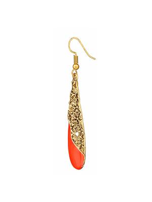 orange brass drop earrings - 14337539 - Standard Image - 2