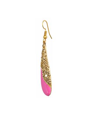 pink brass drop earrings - 14337540 - Standard Image - 2