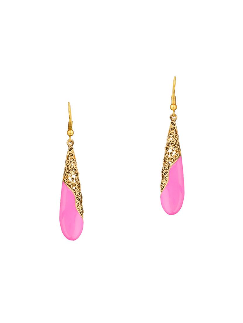 pink brass drop earrings - 14337540 - Zoom Image - 1