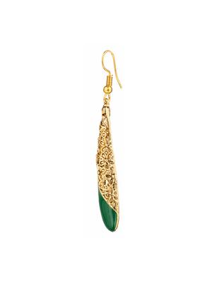 green brass drop earrings - 14337542 - Standard Image - 2