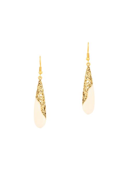 white brass drop earrings - 14337543 - Standard Image - 1