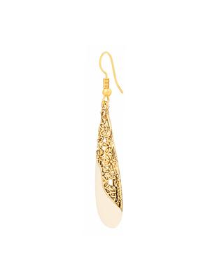 white brass drop earrings - 14337543 - Standard Image - 2