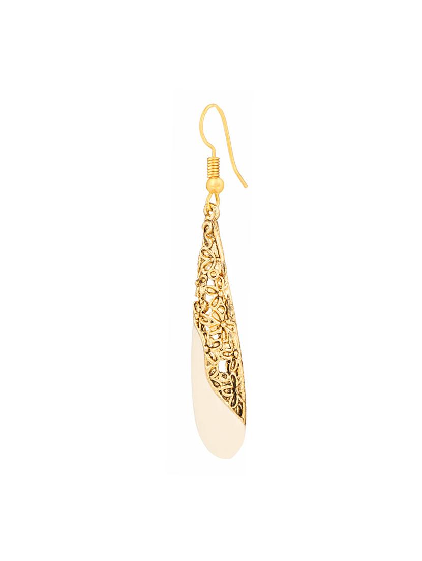 white brass drop earrings - 14337543 - Zoom Image - 2