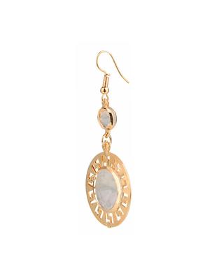 gold brass drop earrings - 14337545 - Standard Image - 2