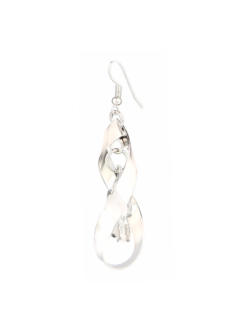 silver brass drop earrings - 14337548 - Zoom Image - 2