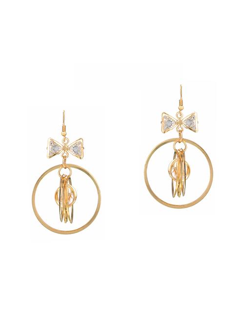 gold brass drop earrings - 14337549 - Standard Image - 1