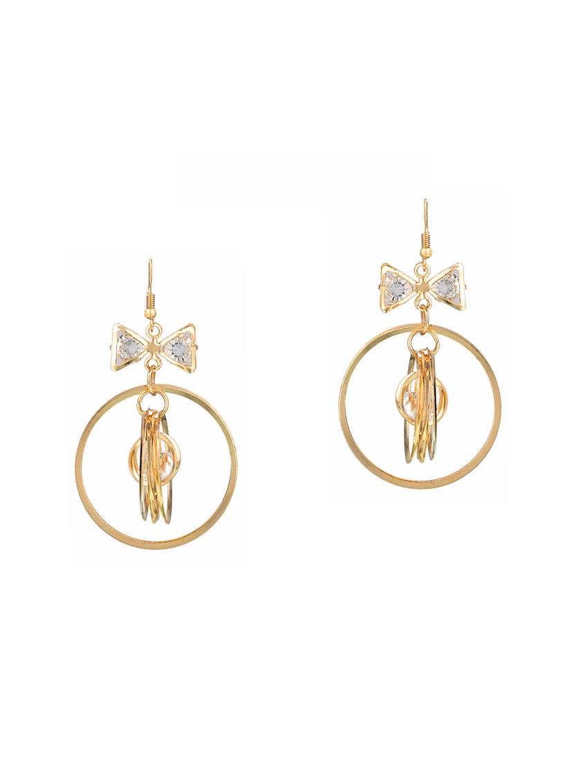 gold brass drop earrings - 14337549 - Zoom Image - 1